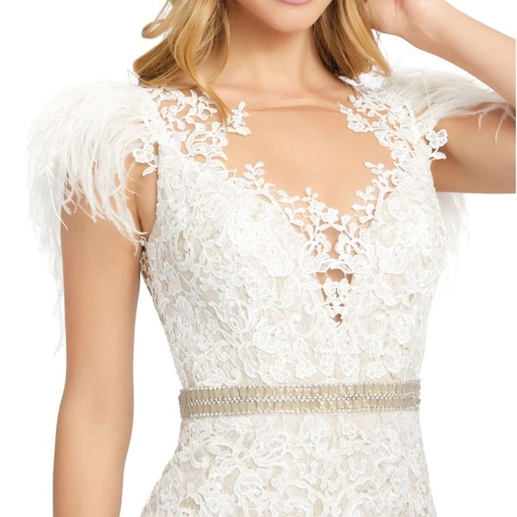 Mac Duggal Dresses & Skirts - (32) ❤️ BNWT MAC DUGGAL EMBELLISHED FEATHER ILLUSION NECK TRUMPET GOWN 79230